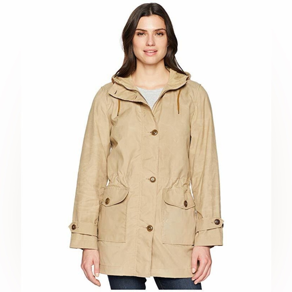 Filson Women’s Field Parka Waxed Cotton Coriander Tan Brown Jacket Size Small